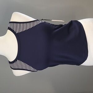 Sincerely Jules Golf Tennis Blue White Crop Sports Bra Tank Top - Size S